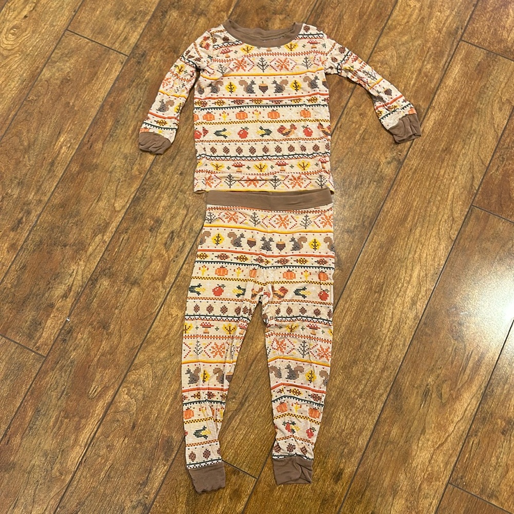 Little Sleepies two piece pajama set in discontinued print Harvest Fair Isle